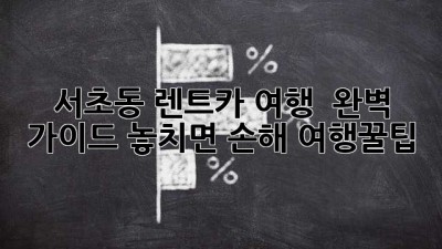 서초동 렌트카 여행 🚗 완벽 가이드: 놓치면 손해! #여행꿀팁